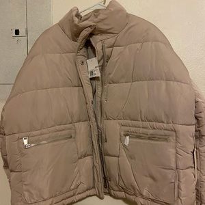 Tan puffer Jacket